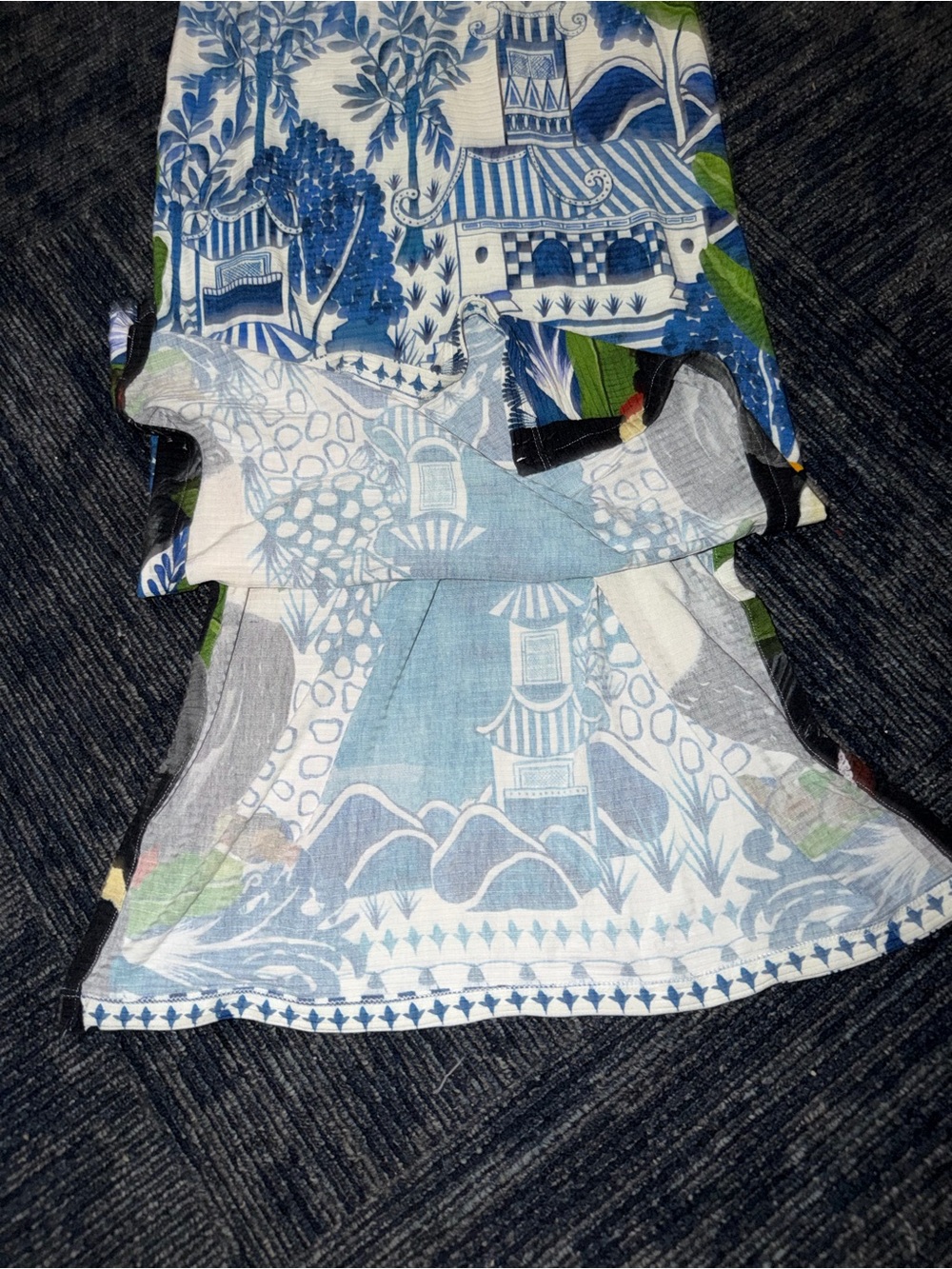 FARM Rio Blue and White Striped Floral-Print Slip Dress - Picture 3 of 7